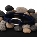 Navy Blue Rope Bracelet – Minimalist Men’s Nautical Bracelet with Stainless Steel Clasp - Hadi Craft