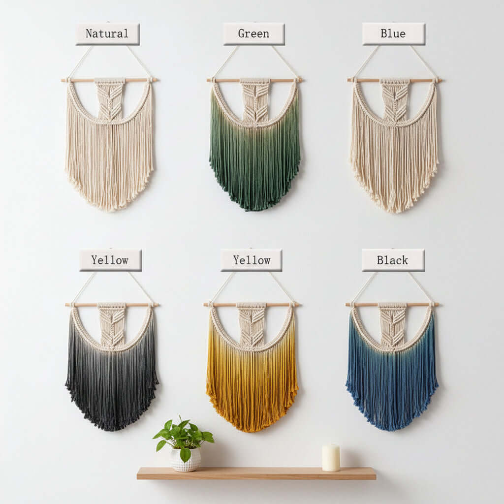 Nordic Boho Wall Hanging – Handmade Wooden Tapestry Decor - Hadi Craft