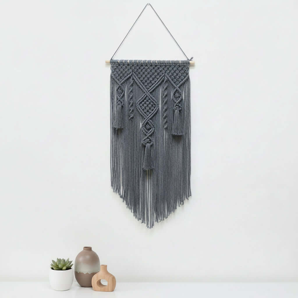 Nordic Macrame Wall Hanging – Cotton Rope Woven Tapestry Boho Home Decor - Hadi Craft