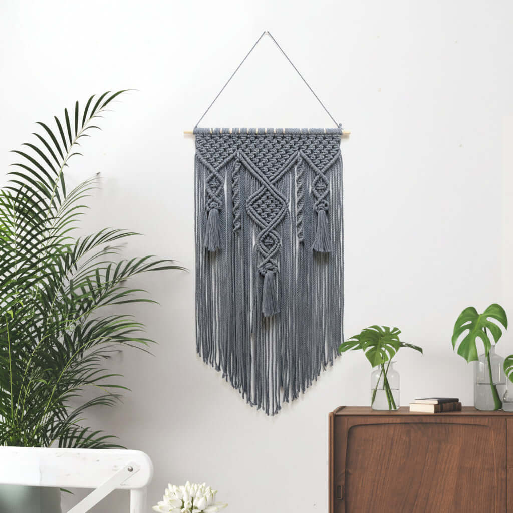 Nordic Macrame Wall Hanging – Cotton Rope Woven Tapestry Boho Home Decor - Hadi Craft