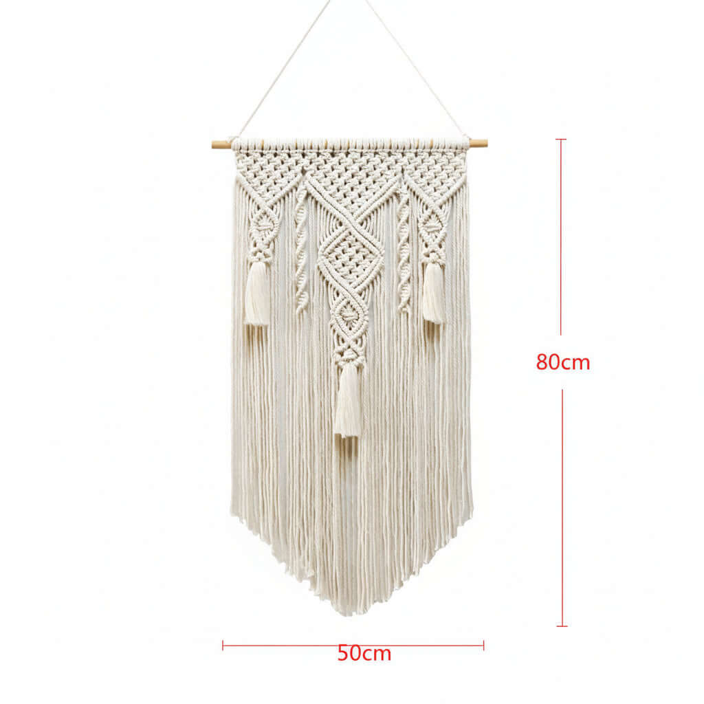 Nordic Macrame Wall Hanging – Cotton Rope Woven Tapestry Boho Home Decor - Hadi Craft