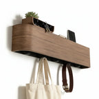 Nordic wall shelf organizer with Hooks Entryway Coat & Key Organizer - Hadi Craft
