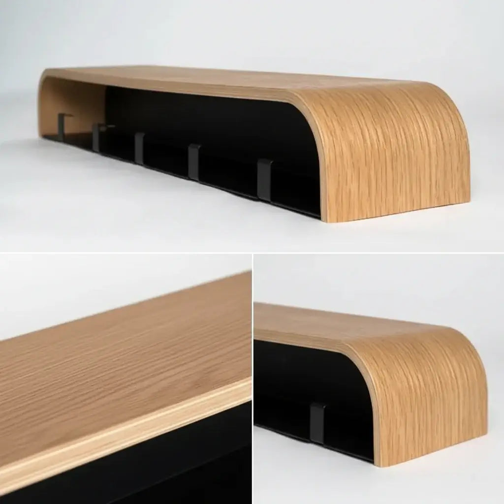 Nordic wall shelf organizer with Hooks Entryway Coat & Key Organizer - Hadi Craft