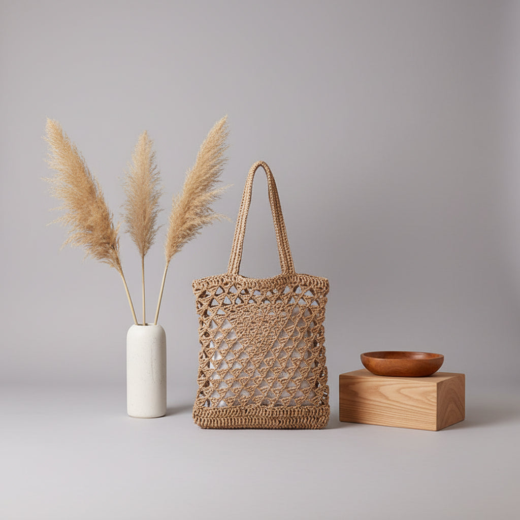 Shoulder Straw Bag Casual Hollow Out Cutout out Woven Bag