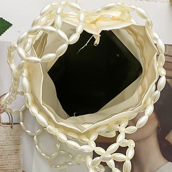 Handmade Beaded Hollow Out Cutout Bag Minority Simple Woven Finished Handbag