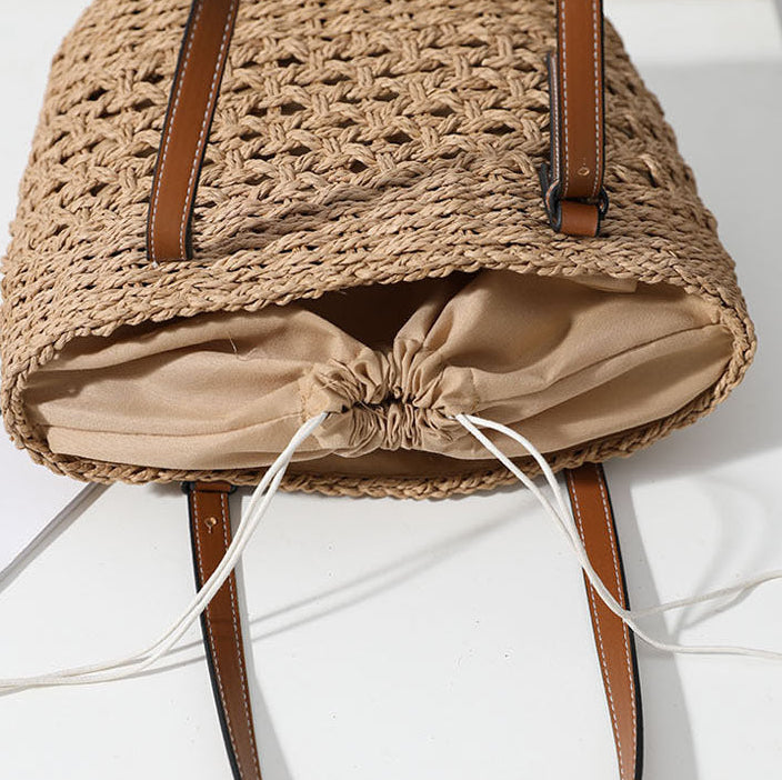 Straw Woven Bag Women Hollow Out Cutout Handmade Straw Bag Woven Bag