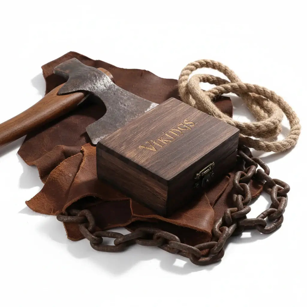 Odin Huginn & Muninn Raven Stainless Steel Viking Necklace for Men – Norse Mythology Pendant with Wooden Box - Hadi Craft