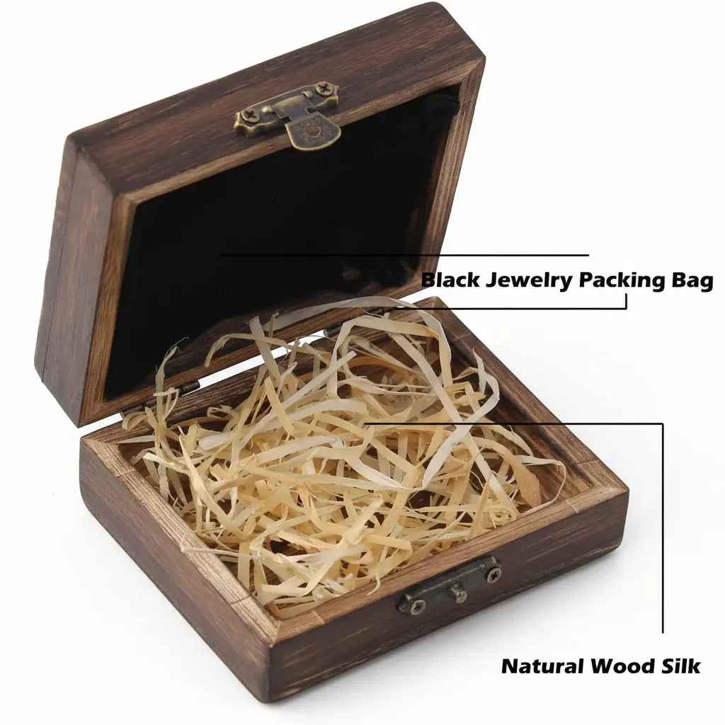 Odin Huginn & Muninn Raven Stainless Steel Viking Necklace for Men – Norse Mythology Pendant with Wooden Box - Hadi Craft