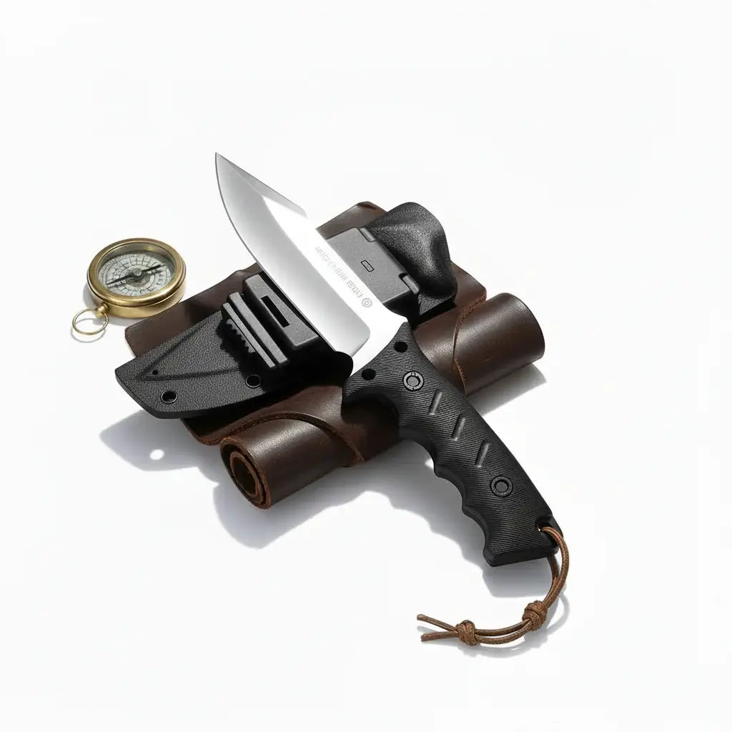 Outdoor Tactical Fixed Blade Hunting Knife with Rubber Handle - Hadi Craft
