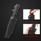 Outdoor Tactical Fixed Blade Hunting Knife with Rubber Handle - Hadi Craft