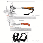 Outdoor Tactical camping Axe Multi-Functional Tool Solid Wood Handle - Hadi Craft