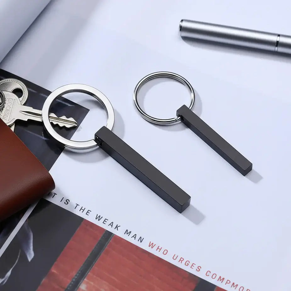 Personalized 3D Keychain 4 Sided Engraving - Hadi Craft