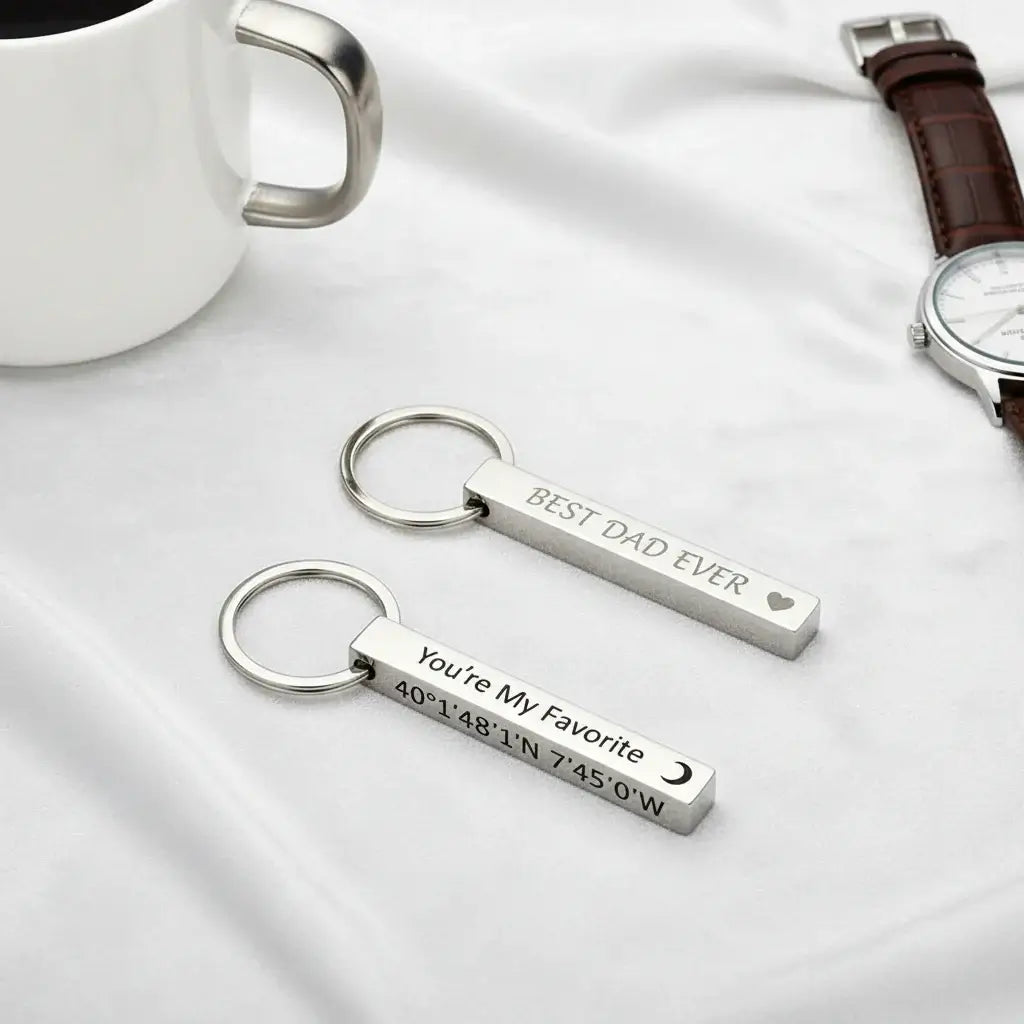 Personalized 3D Keychain 4 Sided Engraving - Hadi Craft