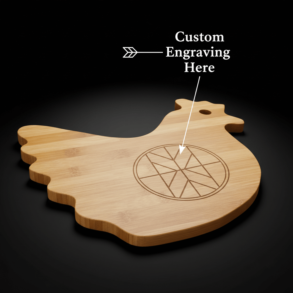 Personalized Bamboo Hen Cutting Board - Hadi Craft