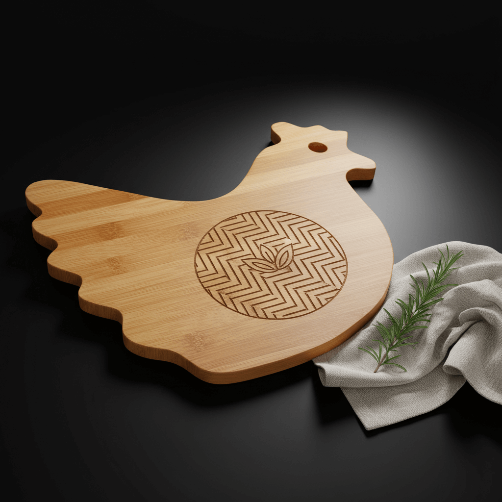 Personalized Bamboo Hen Cutting Board - Hadi Craft
