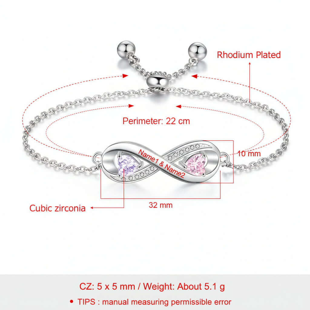 Personalized Birthstone Bracelet – Custom Engraved Jewelry for Women - Hadi Craft