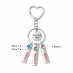 Personalized Birthstone Keychain Stainless Steel - Hadi Craft