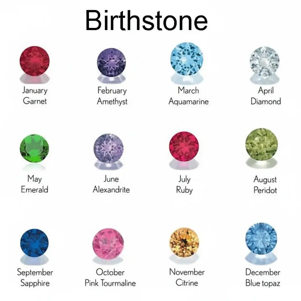 Personalized Birthstone Keychain Stainless Steel - Hadi Craft