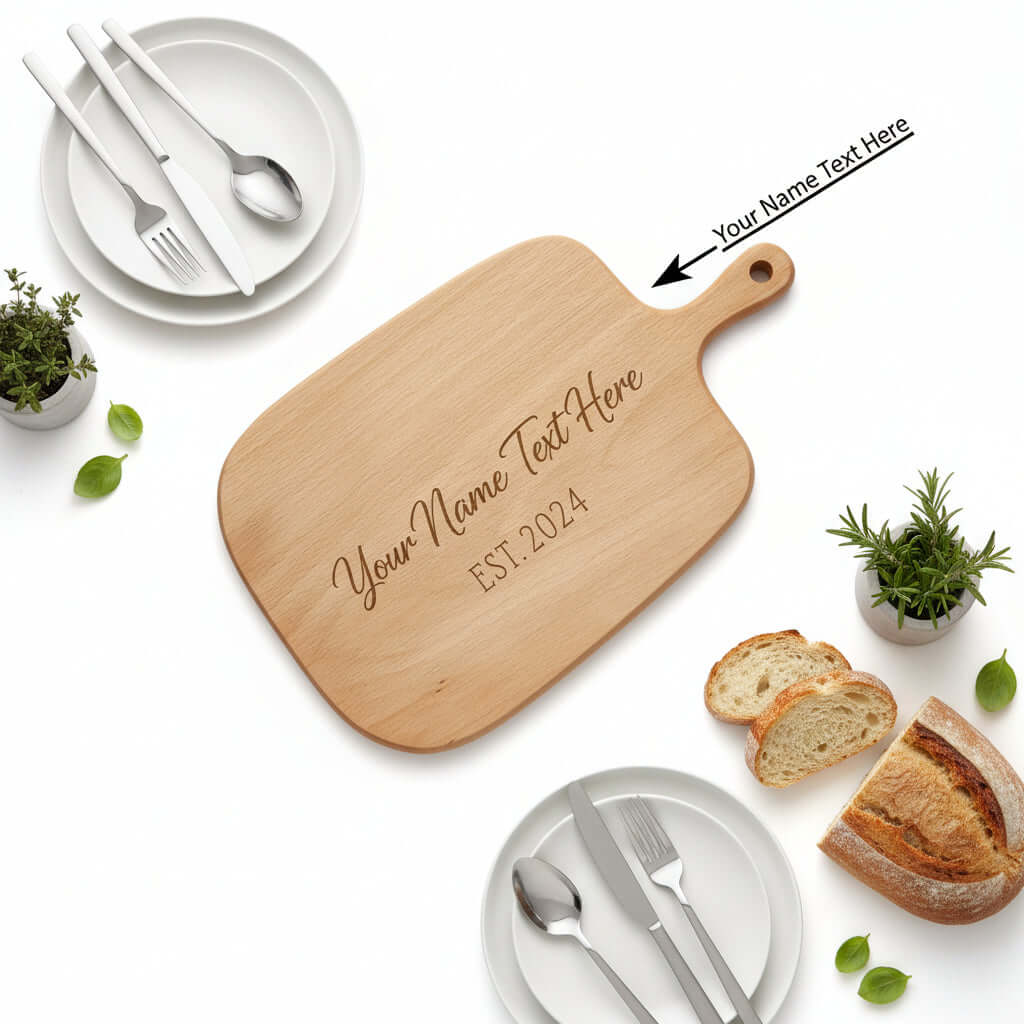 Personalized Chopping Board – Custom Engraved Wooden Kitchen Board - Hadi Craft