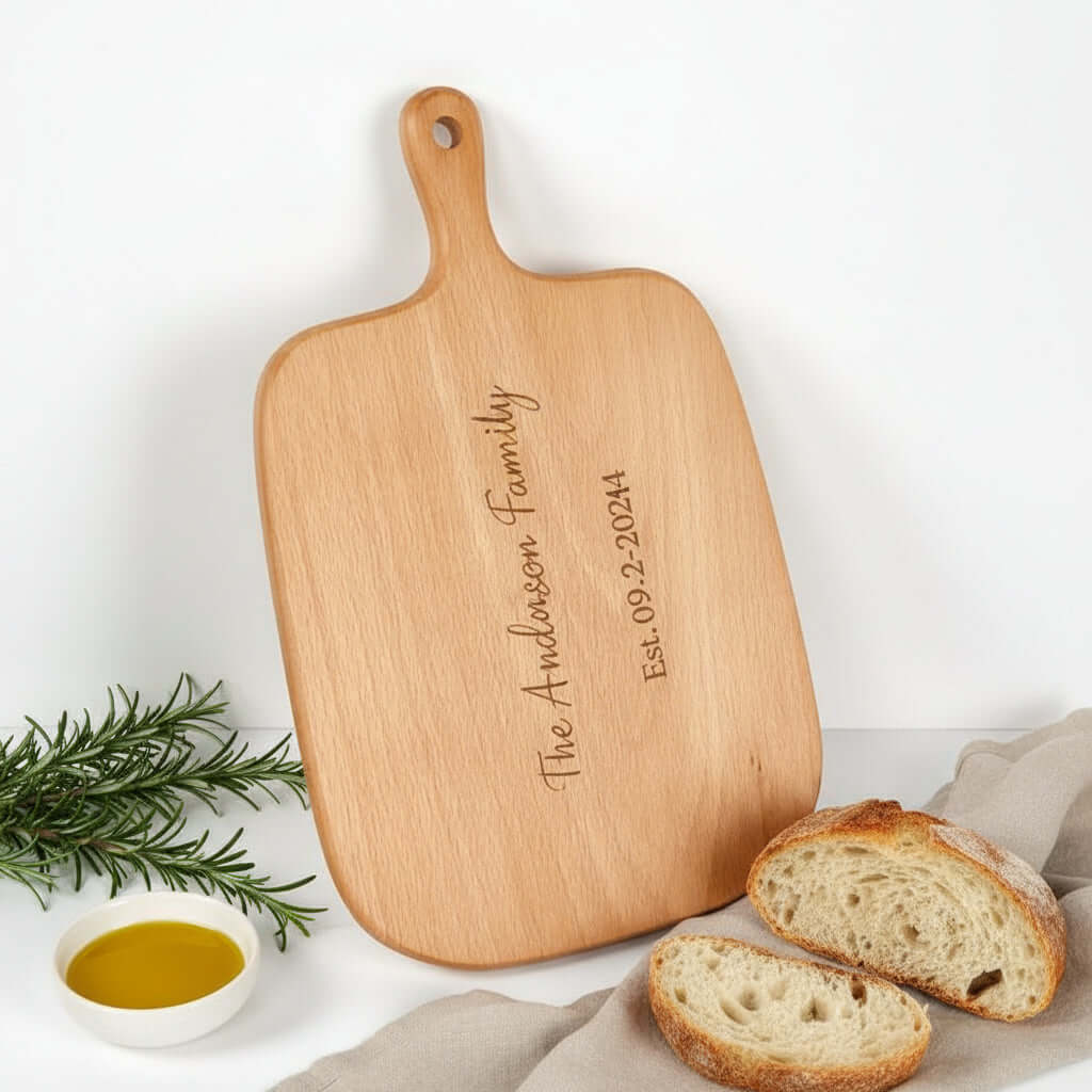 Personalized Chopping Board – Custom Engraved Wooden Kitchen Board - Hadi Craft