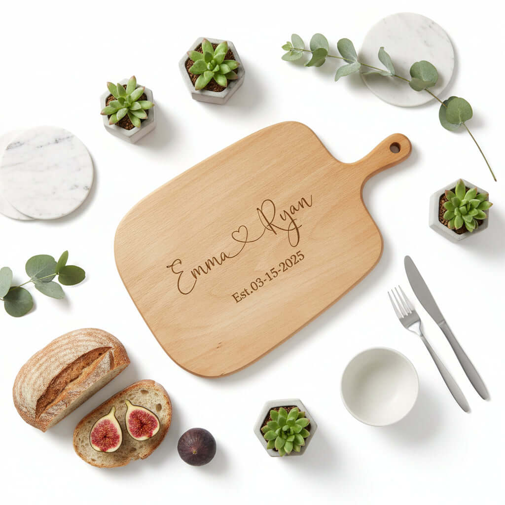 Personalized Chopping Board – Custom Engraved Wooden Kitchen Board - Hadi Craft