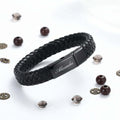 Personalized Leather Memorial Bracelet – Stainless Steel Urn Keepsake - Hadi Craft