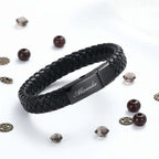 Personalized Leather Memorial Bracelet – Stainless Steel Urn Keepsake - Hadi Craft