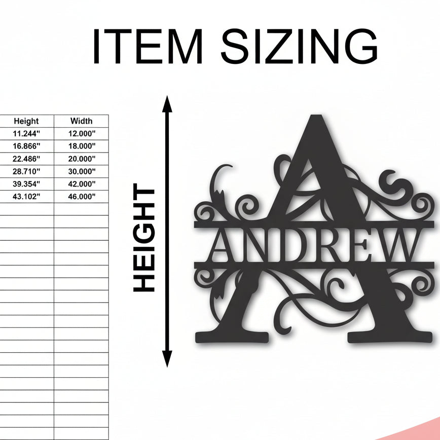 Personalized Metal Monogram Wall Art | Hadi Craft USA