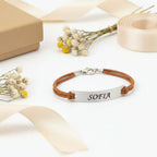 Personalized Name Bar Bracelet – Custom Engraved Gift for Couples - Hadi Craft