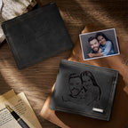 Personalized Photo Engraved Men’s Wallet Custom Picture Memorial - Hadi Craft