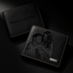 Personalized Photo Engraved Men’s Wallet Custom Picture Memorial - Hadi Craft