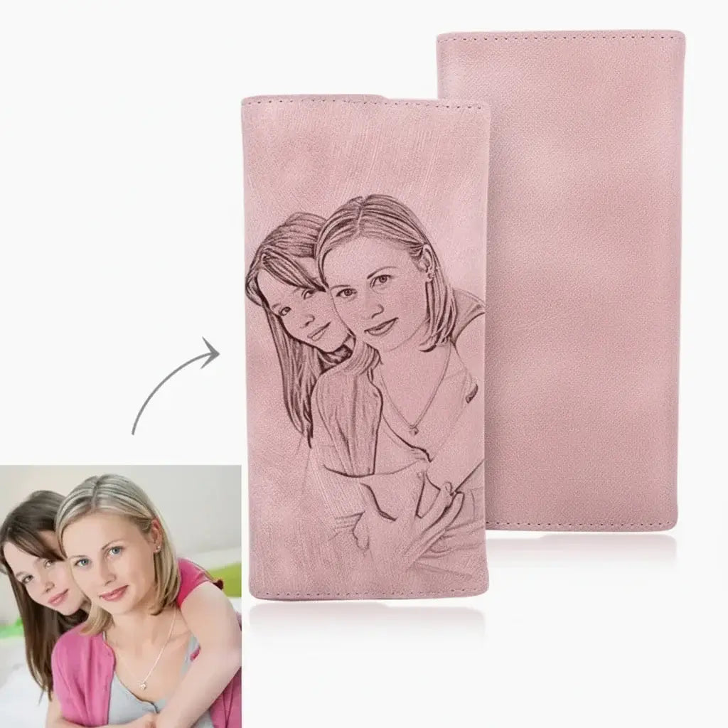 Personalized Photo Engraved Wallet For Women - Hadi Craft
