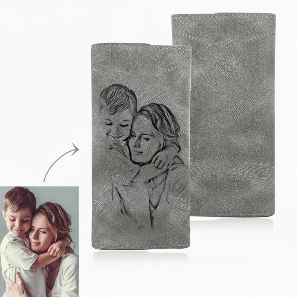 Personalized Photo Engraved Wallet For Women - Hadi Craft