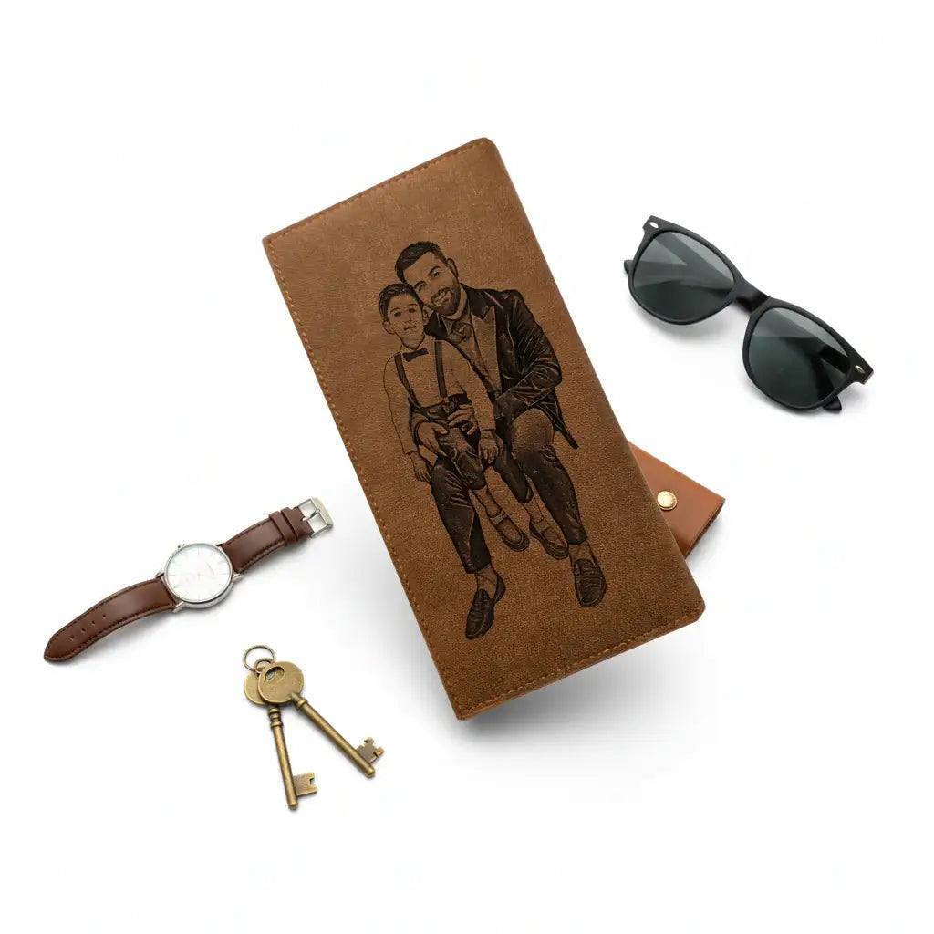 Personalized Photo Engraved Wallet Leather - Hadi Craft