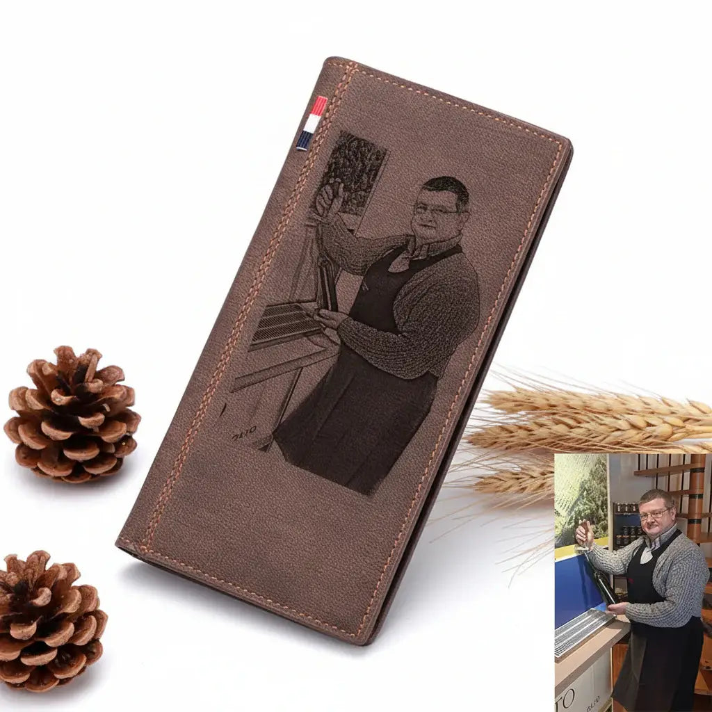 Personalized Photo Engraved Wallet Leather - Hadi Craft