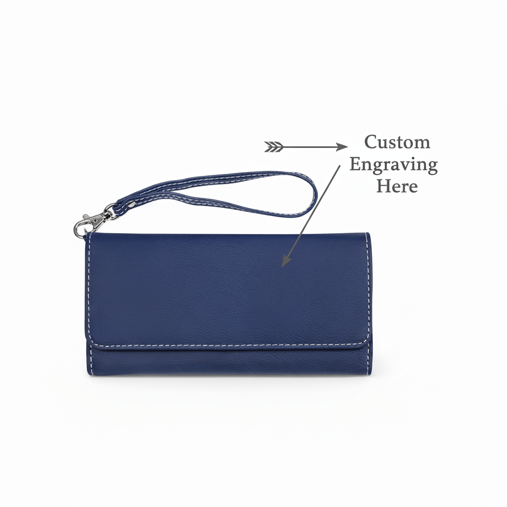 Personalized RFID leatherette wallet with Strap – RFID Protected & Personalized - Hadi Craft
