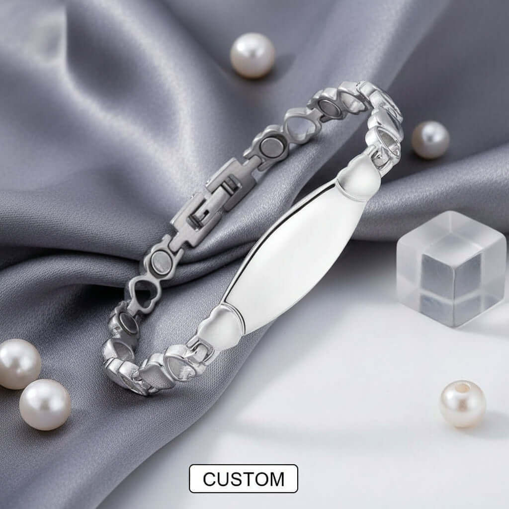 Personalized Titanium Steel Heart Bracelet Magnetic Lettering Jewelry - Hadi Craft