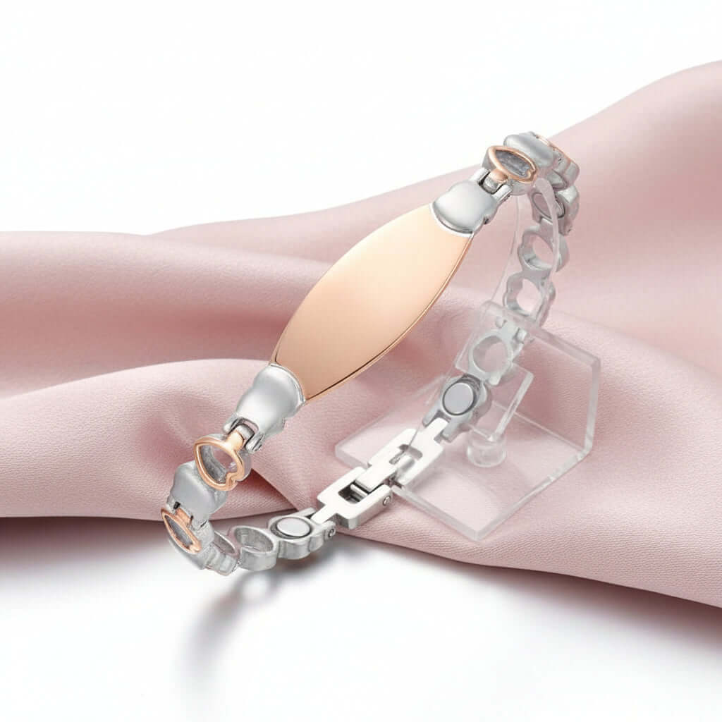 Personalized Titanium Steel Heart Bracelet Magnetic Lettering Jewelry - Hadi Craft