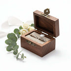 Personalized Vintage Ring Box – Engraved Wood Name & Date Jewelry Box - Hadi Craft