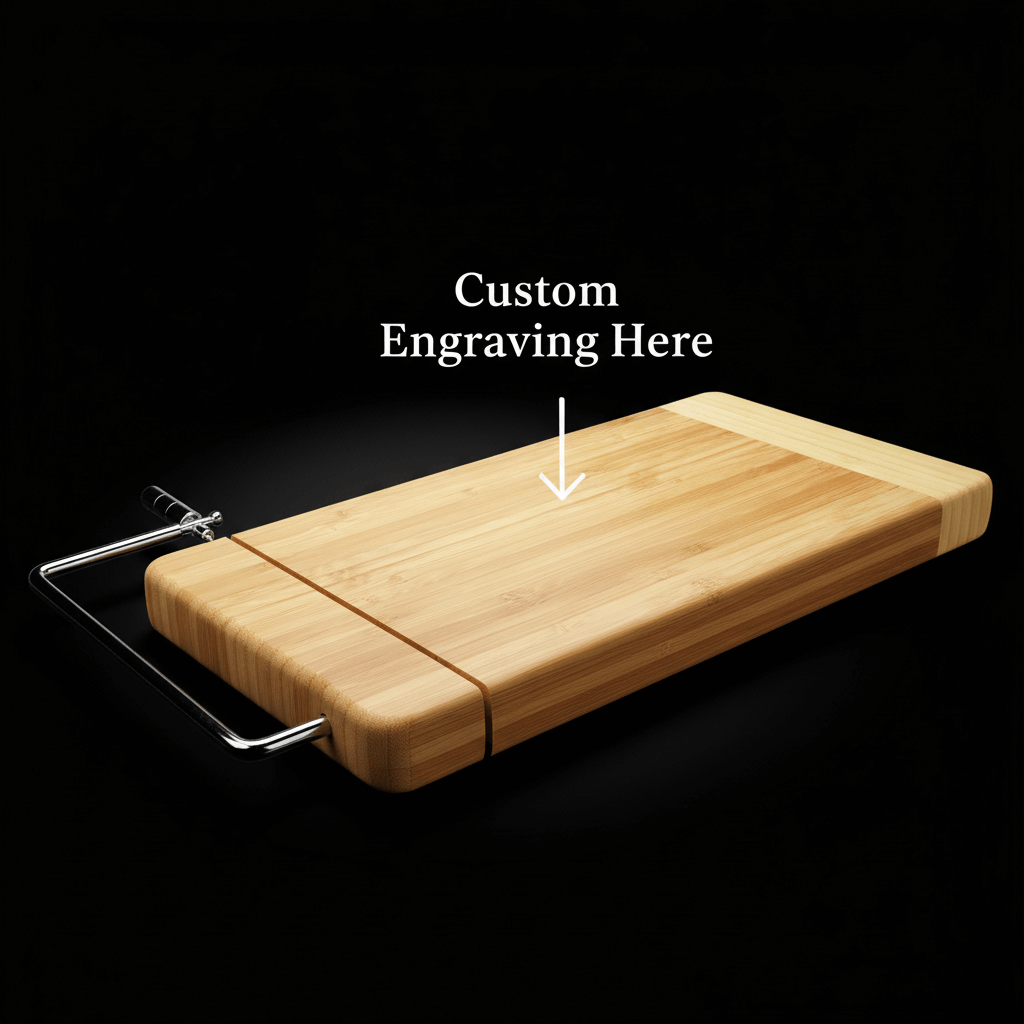 Personalized bamboo cheese cutting board rectangle - Hadi Craft