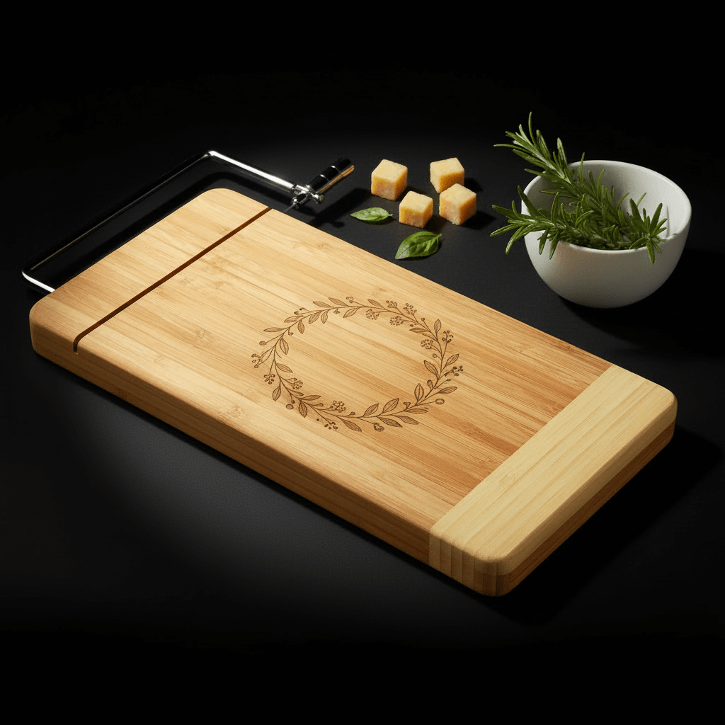 Personalized bamboo cheese cutting board rectangle - Hadi Craft