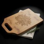 Personalized bamboo cutting board with handle engraving design - Hadi Craft