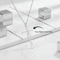 Personalized cross name necklace – Stainless Steel Clavicle Chain - Hadi Craft