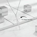 Personalized cross name necklace – Stainless Steel Clavicle Chain - Hadi Craft