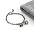 Personalized dumbbell bracelet – Fitness Barbell Steel Wristband - Hadi Craft