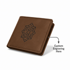 Personalized leather bifold wallet with Personalized Engraving - Hadi Craft