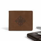 Personalized leather bifold wallet with Personalized Engraving - Hadi Craft