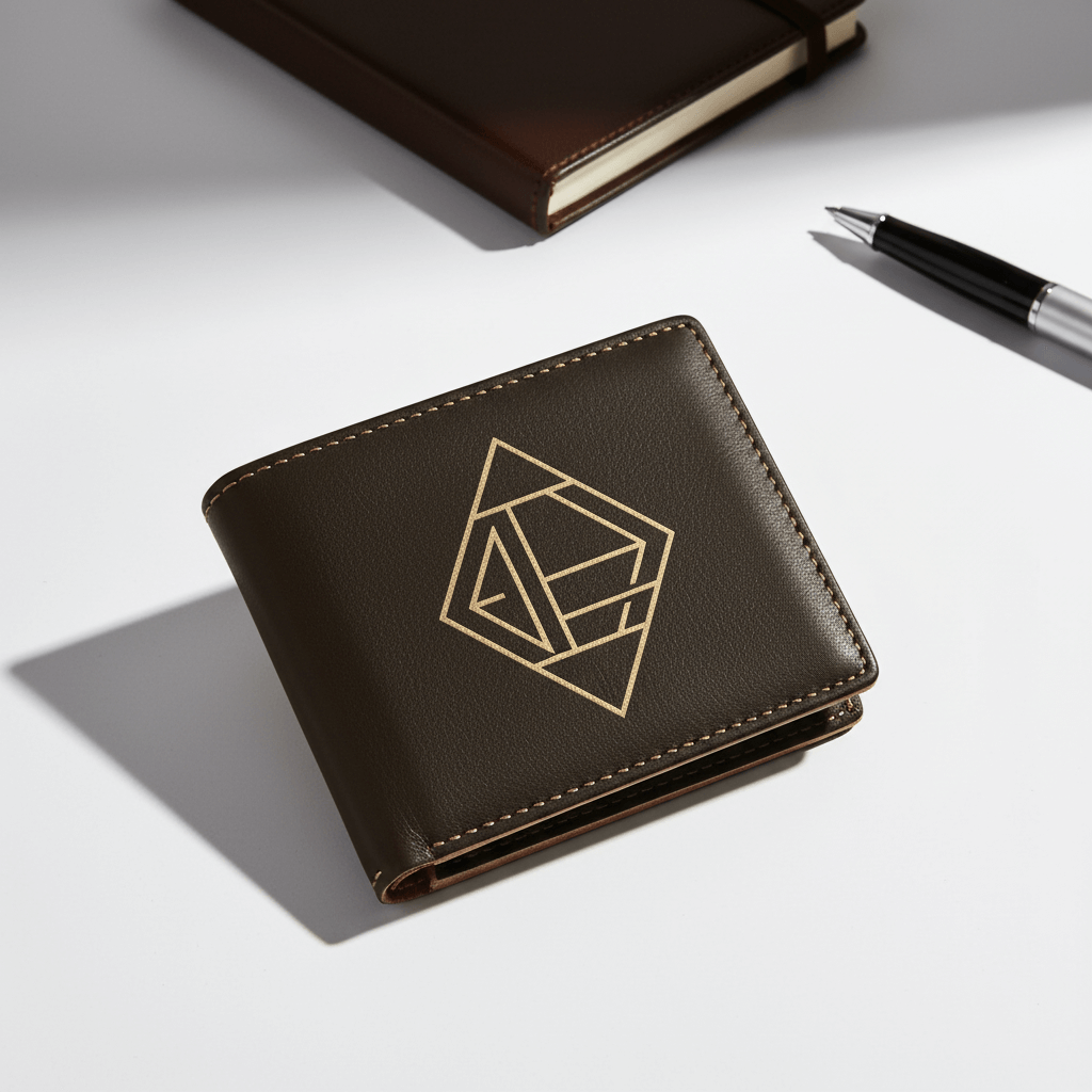 Personalized leather bifold wallet with Personalized Engraving - Hadi Craft