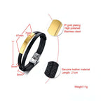 Personalized leather bracelet for men – Stainless Steel Wristband - Hadi Craft