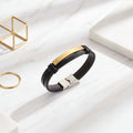 Personalized leather bracelet for men – Stainless Steel Wristband - Hadi Craft